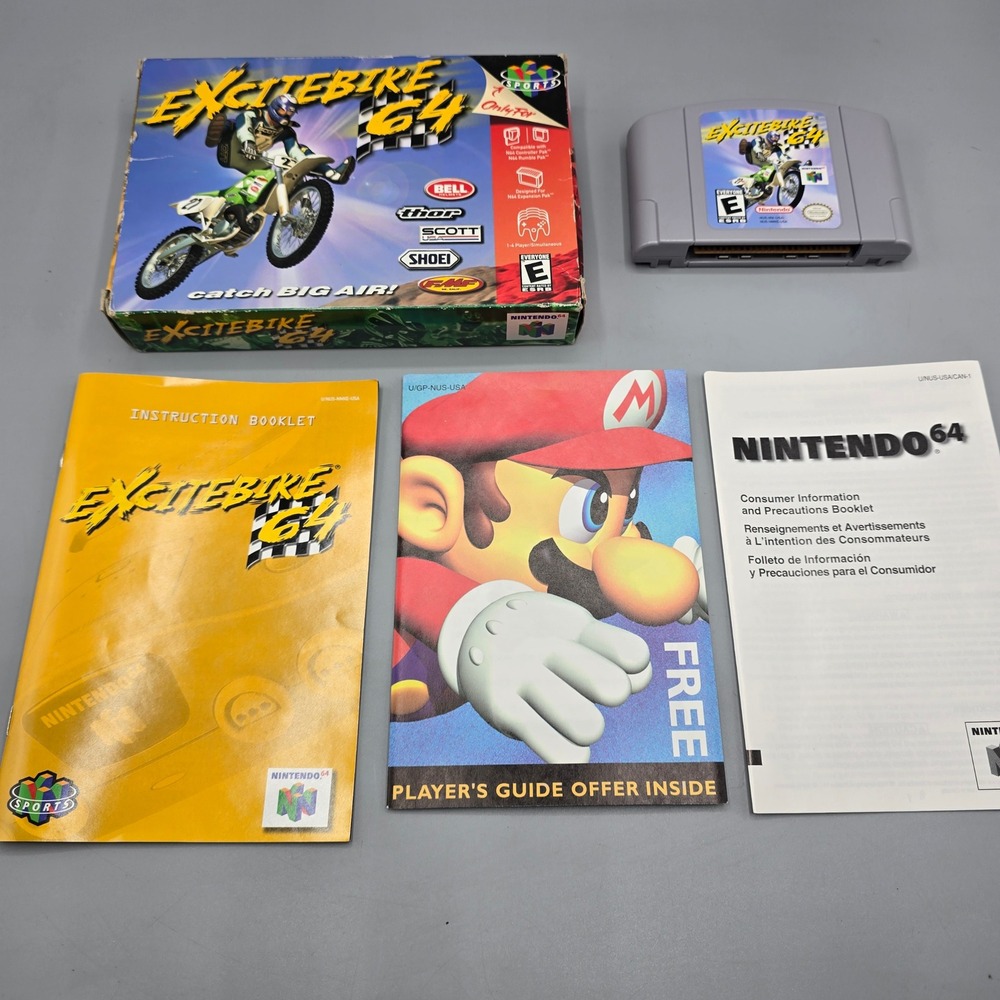 Excitebike 64 Nintendo 64 N64 Game Complete In Box CIB with Manual Inserts OEM